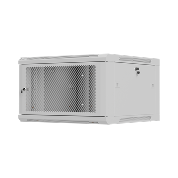 Lanberg 19" fali rack szekrény 6U/600X600 perforált ajtó, lapraszerelt, szürke