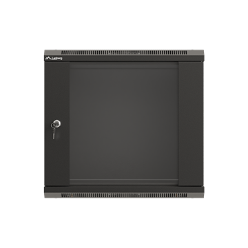 Lanberg 19" fali rack szekrény 9U/540X350 üvegajtó, lapraszerelt, fekete