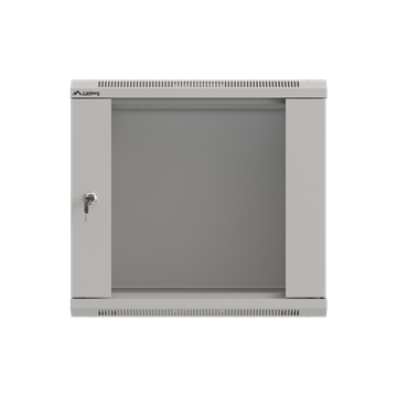 Lanberg 19" fali rack szekrény 9U/540X350 üvegajtó, lapraszerelt, szürke