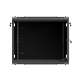 Lanberg 19" fali rack szekrény 9U/600X600 perforált ajtó, lapraszerelt, fekete