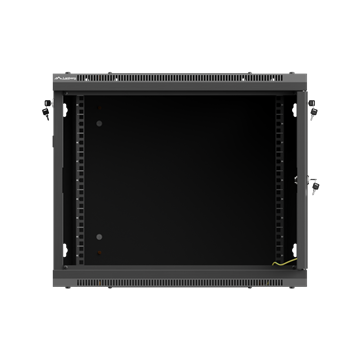 Lanberg 19" fali rack szekrény 9U/600X600 perforált ajtó, lapraszerelt, fekete