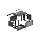 Lanberg 19" fali rack szekrény 9U/600X600 perforált ajtó, lapraszerelt, fekete