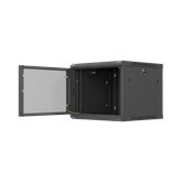 Lanberg 19" fali rack szekrény 9U/600X600 perforált ajtó, lapraszerelt, fekete