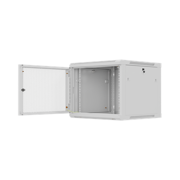 Lanberg 19" fali rack szekrény 9U/600X600 perforált ajtó, lapraszerelt, szürke