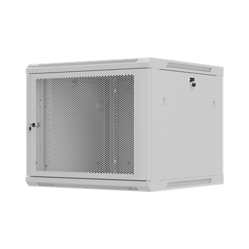 Lanberg 19" fali rack szekrény 9U/600X600 perforált ajtó, lapraszerelt, szürke