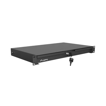 Lanberg 19" fiók, 1U/483×270 mm,  30 kg maximum terhelhetőség:, fekete