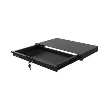 Lanberg 19" fiók, 1U/483×270 mm,  30 kg maximum terhelhetőség:, fekete