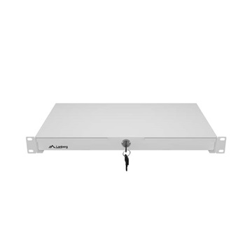 19" fiók, 1U/483×270 mm,  30 kg maximum terhelhetőség, szürke