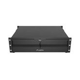 Lanberg 19" fiók, 3U/483×360 mm, 90 kg maximum terhelhetőség, 4 pontos szerelés, fekete