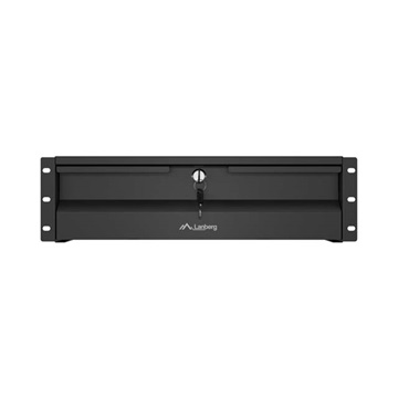 Lanberg 19" fiók, 3U/483×360 mm, 90 kg maximum terhelhetőség, 4 pontos szerelés, fekete