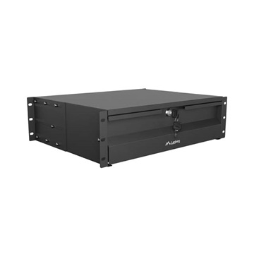 Lanberg 19" fiók, 3U/483×360 mm, 90 kg maximum terhelhetőség, 4 pontos szerelés, fekete