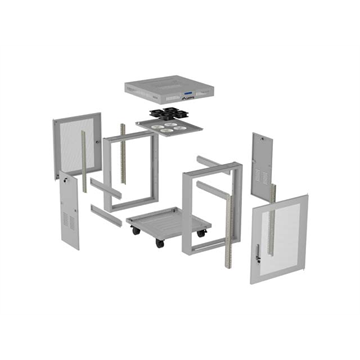 Lanberg 19" szabadon álló rack szekrény 15U/600X600, perforált ajtó, lapraszerelt, LCD kijelző,szürke