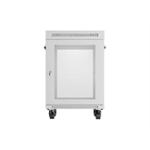 Lanberg 19" szabadon álló rack szekrény 15U/600X600, perforált ajtó, lapraszerelt, LCD kijelző,szürke
