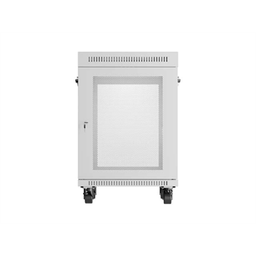 Lanberg 19" szabadon álló rack szekrény 15U/600X600, perforált ajtó, lapraszerelt, LCD kijelző,szürke