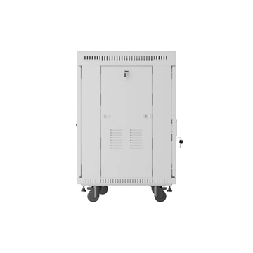 Lanberg 19" szabadon álló rack szekrény 15U/600X600, perforált ajtó, lapraszerelt, LCD kijelző,szürke