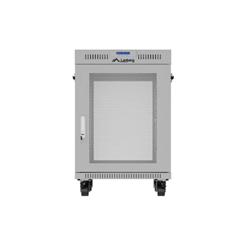 Lanberg 19" szabadon álló rack szekrény 15U/600X600, perforált ajtó, lapraszerelt, LCD kijelző,szürke
