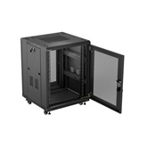 Lanberg 19" szabadon álló rack szekrény 15U/600X600, perforált ajtó, lapraszerelt, fekete