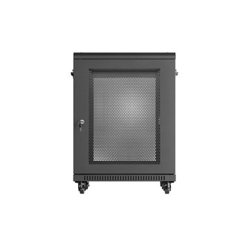 Lanberg 19" szabadon álló rack szekrény 15U/600X600, perforált ajtó, lapraszerelt, fekete