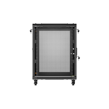 Lanberg 19" szabadon álló rack szekrény 15U/600X600, perforált ajtó, lapraszerelt, fekete