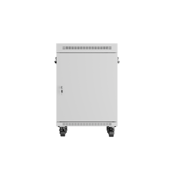 Lanberg 19" szabadon álló rack szekrény 15U/600X600 üvegajtó, lapraszerelt, LCD kijelző, szürke V2