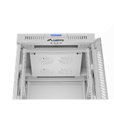 Lanberg 19" szabadon álló rack szekrény 15U/600X600 üvegajtó, lapraszerelt, LCD kijelző, szürke V2