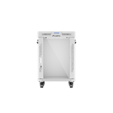 Lanberg 19" szabadon álló rack szekrény 15U/600X600 üvegajtó, lapraszerelt, LCD kijelző, szürke V2