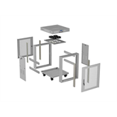 Lanberg 19" szabadon álló rack szekrény 15U/600X800, perforált ajtó, lapraszerelt, LCD kijelző,szürke