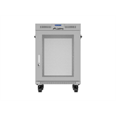 Lanberg 19" szabadon álló rack szekrény 15U/600X800, perforált ajtó, lapraszerelt, LCD kijelző,szürke