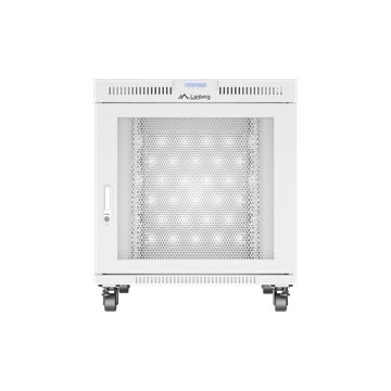 Lanberg 19" szabadon álló rack szekrény 15U/800X1000 perforált ajtó, lapraszerelt, LCD kijelző, szürke