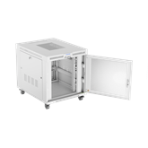 Lanberg 19" szabadon álló rack szekrény 15U/800X1000 perforált ajtó, lapraszerelt, LCD kijelző, szürke