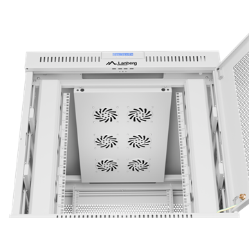 Lanberg 19" szabadon álló rack szekrény 15U/800X1000 perforált ajtó, lapraszerelt, LCD kijelző, szürke