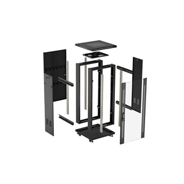 Lanberg 19" szabadon álló rack szekrény 18U/600X600 lapraszerelt, fekete