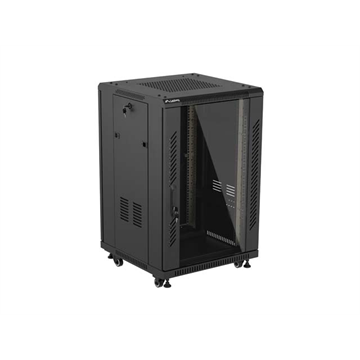 Lanberg 19" szabadon álló rack szekrény 18U/600X600 lapraszerelt, fekete