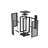 Lanberg 19" szabadon álló rack szekrény 18U/600X600, perforált ajtó, lapraszerelt, fekete