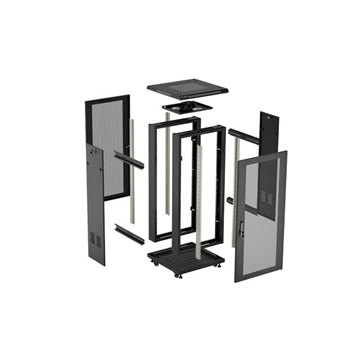 Lanberg 19" szabadon álló rack szekrény 18U/600X600, perforált ajtó, lapraszerelt, fekete