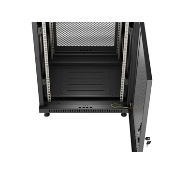 Lanberg 19" szabadon álló rack szekrény 18U/600X600, perforált ajtó, lapraszerelt, fekete