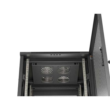 Lanberg 19" szabadon álló rack szekrény 18U/600X600, perforált ajtó, lapraszerelt, fekete