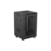 Lanberg 19" szabadon álló rack szekrény 18U/600X600, perforált ajtó, lapraszerelt, fekete