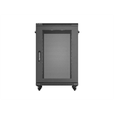 Lanberg 19" szabadon álló rack szekrény 18U/600X600, perforált ajtó, lapraszerelt, fekete