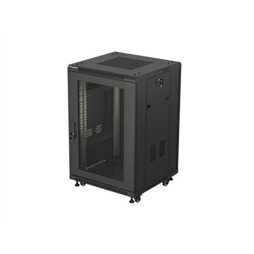 Lanberg 19" szabadon álló rack szekrény 18U/600X600, perforált ajtó, lapraszerelt, fekete
