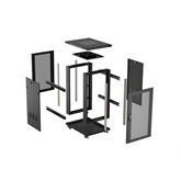 Lanberg 19" szabadon álló rack szekrény 18U/600X800, perforált ajtó, lapraszerelt, fekete