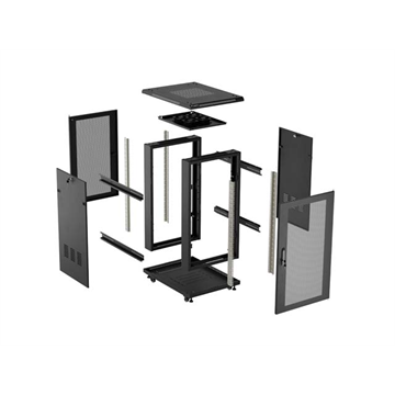Lanberg 19" szabadon álló rack szekrény 18U/600X800, perforált ajtó, lapraszerelt, fekete