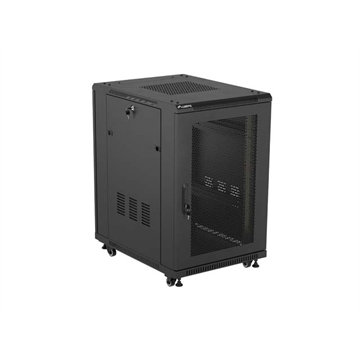Lanberg 19" szabadon álló rack szekrény 18U/600X800, perforált ajtó, lapraszerelt, fekete