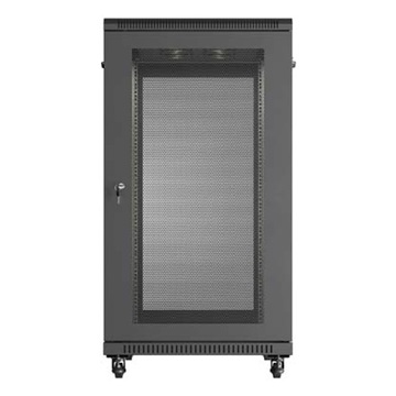 Lanberg 19" szabadon álló rack szekrény 22U/600X1000, perforált ajtó, lapraszerelt, fekete