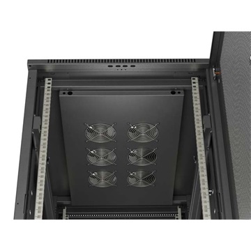 Lanberg 19" szabadon álló rack szekrény 22U/600X1000, perforált ajtó, lapraszerelt, fekete