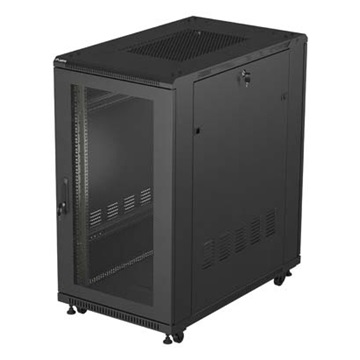 Lanberg 19" szabadon álló rack szekrény 22U/600X1000, perforált ajtó, lapraszerelt, fekete