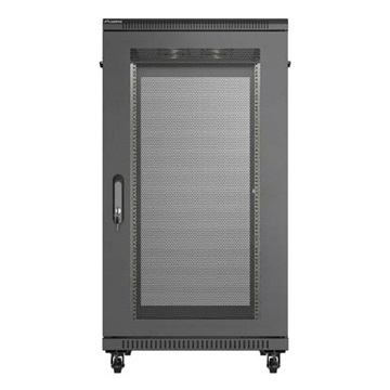 Lanberg 19" szabadon álló rack szekrény 22U/600X1000, perforált ajtó, lapraszerelt, fekete