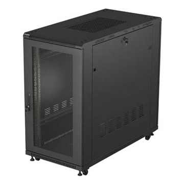 Lanberg 19" szabadon álló rack szekrény 22U/600X1200 perforált ajtó, lapraszerelt, fekete