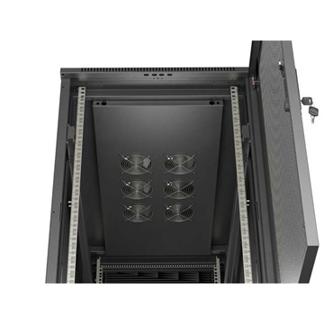 Lanberg 19" szabadon álló rack szekrény 22U/600X1200 perforált ajtó, lapraszerelt, fekete