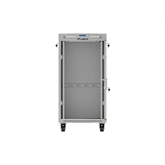 Lanberg 19" szabadon álló rack szekrény 22U/600X600 üvegajtó, lapraszerelt, LCD kijelző, szürke V2